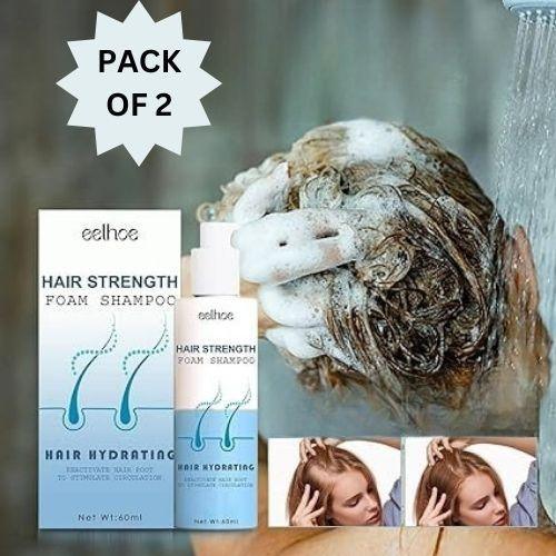 Hair Strength Hair Strength Foam Shampoo, Moisturizing Hair And Scalp 60 Ml (Pack Of 2) - Trends